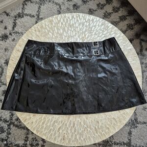 Gothic Faux Leather Mini Skirt 3X